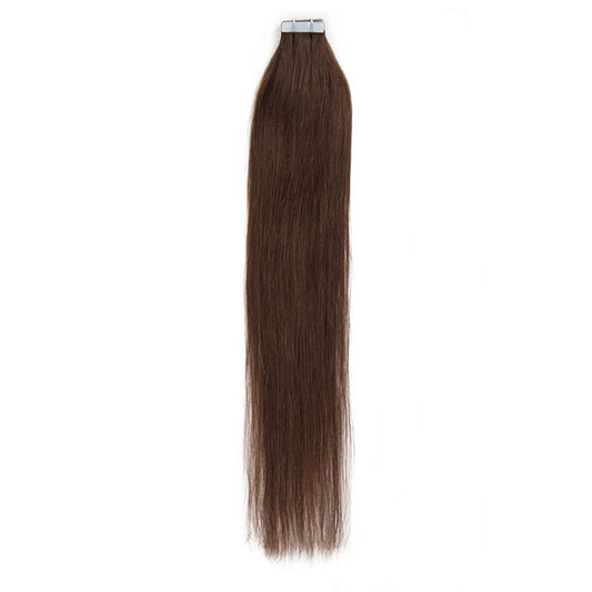 100% Human Hair #4 Chocolate 18-24 inch Premium Quality Straight Tape In